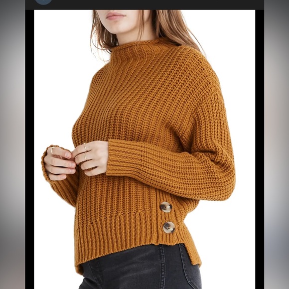 Madewell Sweaters - Madewell funnel mock neck size small wool blend